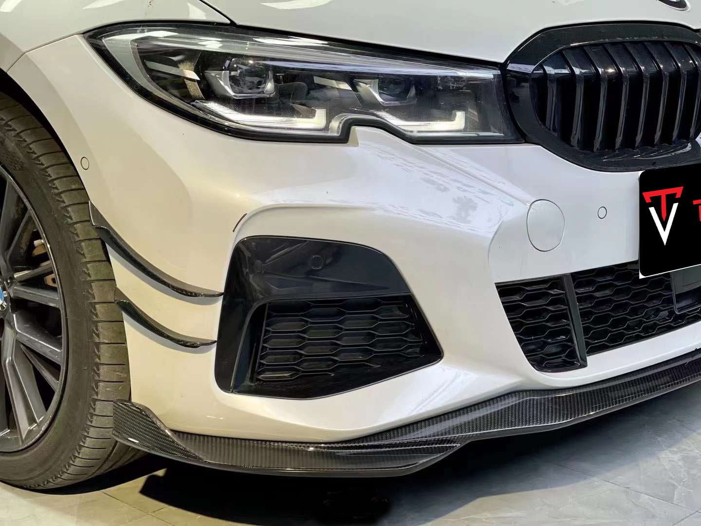 TAKD Carbon Fiber Front Bumper Canards for BMW 3 Series G20 330i M340i 2019-2022