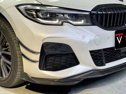 TAKD Carbon Fiber Front Bumper Canards for BMW 3 Series G20 330i M340i 2019-2022